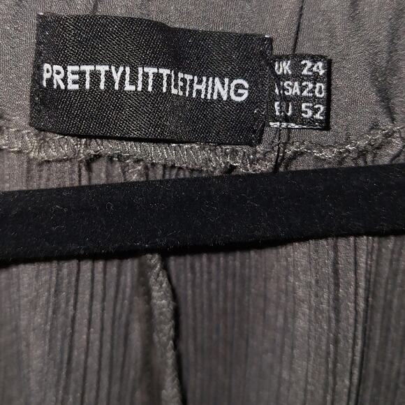 Women's Plus Size 20 Pretty Little Thing‎ Ribbed Flowy Wideleg Pullon Pants - Picture 3 of 6